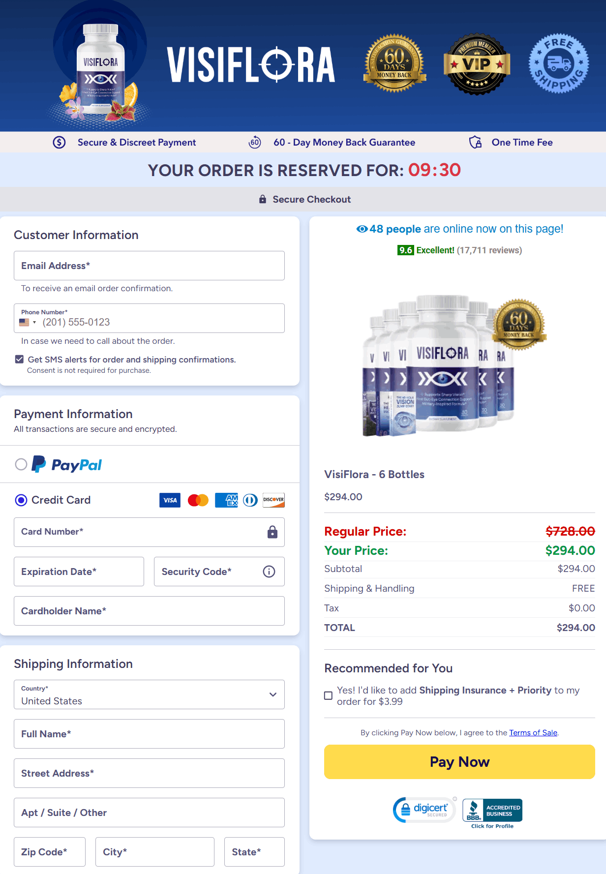 VisiFlora-Secure Checkout Page